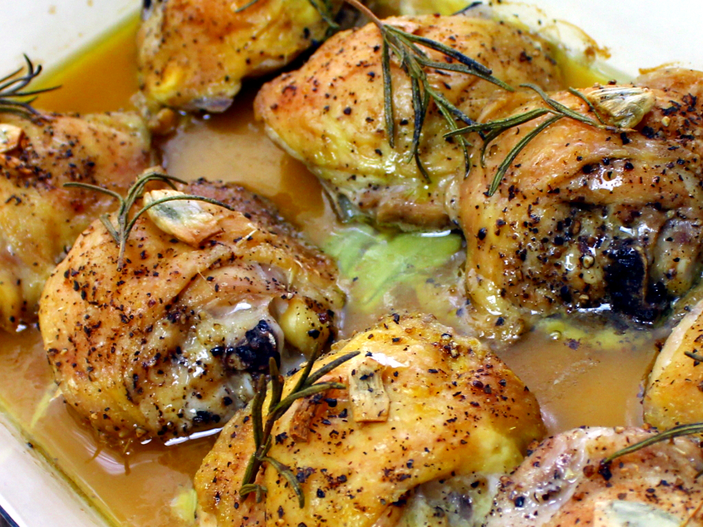 Hendl mit Knoblauch und Rosmarin - Wagners Kulinarium